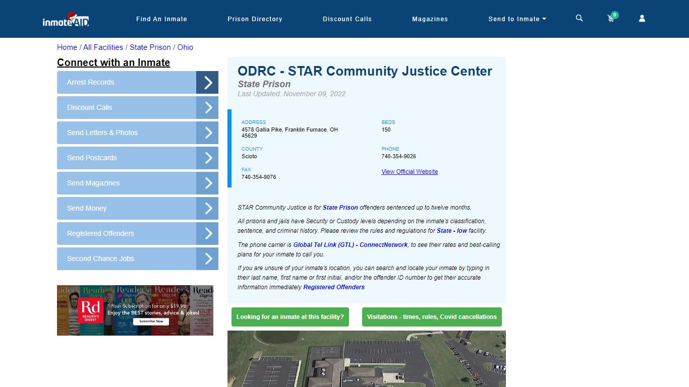 ODRC - STAR Community Justice Center & Inmate Search | Visitation ...
