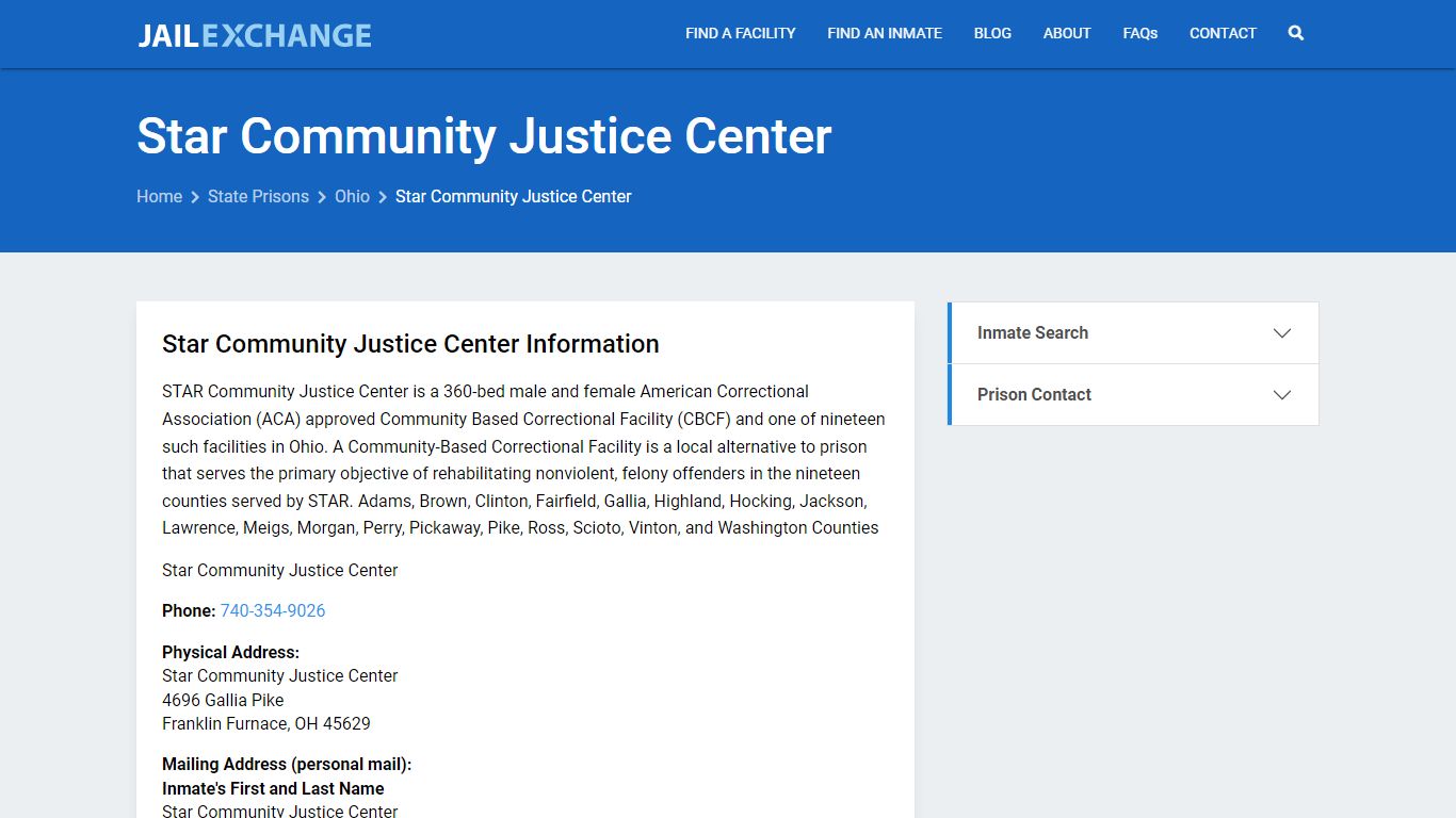 Star Community Justice Center Inmate Search, OH - Jail Exchange